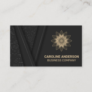 Carte De Visite Logo Gold Flower