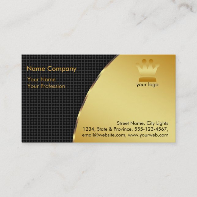 Carte De Visite Logo Gold Foil Retro Crown Services financiers (Devant)