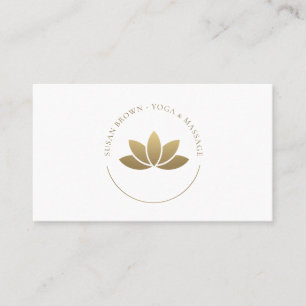 Carte De Visite Logo Gold Lotus Flower