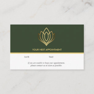 Carte De Visite Logo Gold Lotus   Vert   massage bien-être yoga