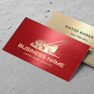 Carte De Visite Logo Gold Mower pour l'entretien de la pelouse et 