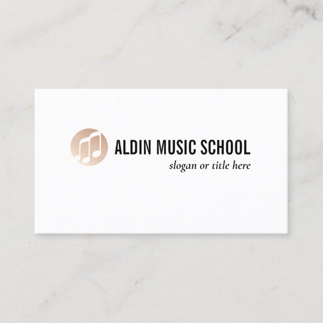 Carte De Visite Logo Gold Music Note Blanc (Devant)