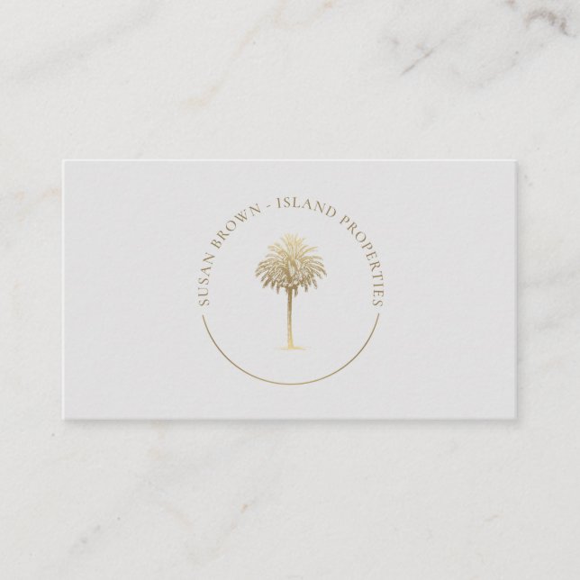 Carte De Visite Logo Gold Palm Tree (Devant)