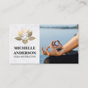 Carte De Visite Logo Gold Yoga   Méditation assis