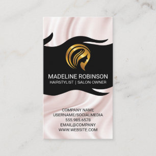 Carte De Visite Logo Golden Hair   Draperie de soie