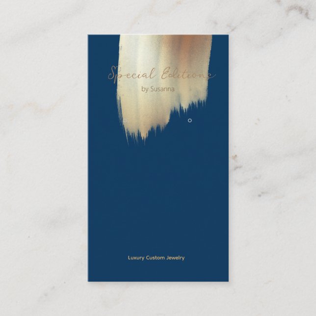 Carte De Visite Logo Golden Swash Prussian Bleu Écran d'oreille (Devant)
