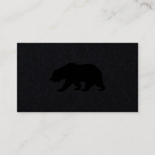 Carte De Visite Logo Grizzly Bear Noir de luxe
