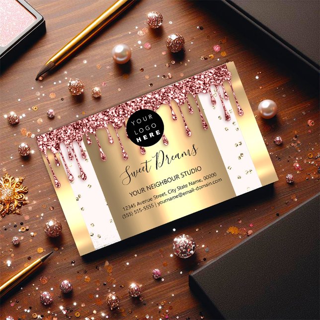 Carte De Visite Logo Hair maquillage clous SPA QR Code blanc (Logo Hair Makeup Nails Drips SPA QR Code White Business Card)