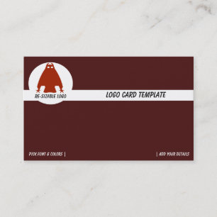 Carte de visite Logo Hibou Ancien Rouge