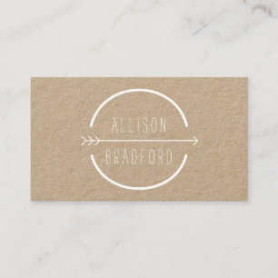 Carte De Visite Logo Hip and Rustic Arrow sur Kraft II