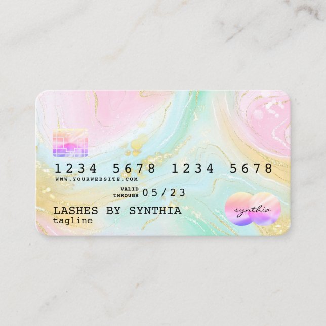 Carte De Visite Logo Holograph Unicorn Modern Credit Card Style (Devant)