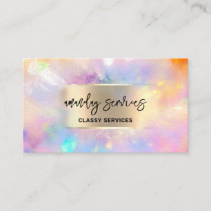 Carte De Visite Logo Holographe Code QR Boutique encadrée unique