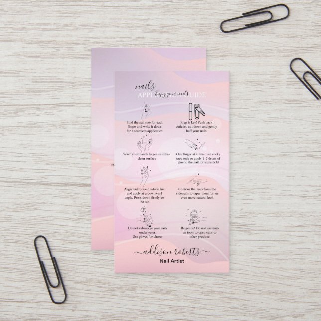 Carte De Visite Logo Holographique Élégant et Violet Moderne Entre (Devant/Arrière en situation)