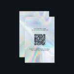 Carte De Visite Logo Holographique Moderne Personnalisé et Code QR<br><div class="desc">Ajoutez le logo de votre entreprise au dos de ce carte de visite et remplacez simplement cette image de code QR par la vôtre pour commercialiser votre entreprise sans effort. Cliquez sur le bouton "Personnaliser" ci-dessus Les clients peuvent alors scanner le code avec leur smartphone ou tablette pour accéder à...</div>