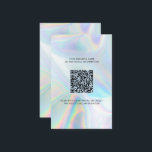 Carte De Visite Logo Holographique Moderne Personnalisé et Code QR<br><div class="desc">Ajoutez le logo de votre entreprise au dos de ce carte de visite et remplacez simplement cette image de code QR par la vôtre pour commercialiser votre entreprise sans effort. Cliquez sur le bouton "Personnaliser" ci-dessus Les clients peuvent alors scanner le code avec leur smartphone ou tablette pour accéder à...</div>