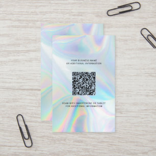Carte De Visite Logo Holographique Moderne Personnalisé et Code QR