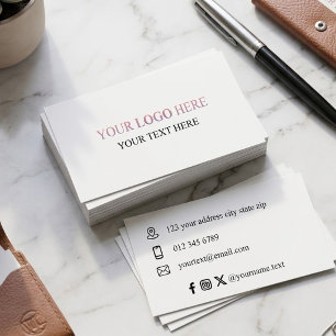 Carte De Visite Logo Horizontal Personnalisé – Aucune Commande Min