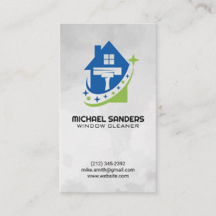 Carte De Visite Logo House Squeegee   Services de nettoyage