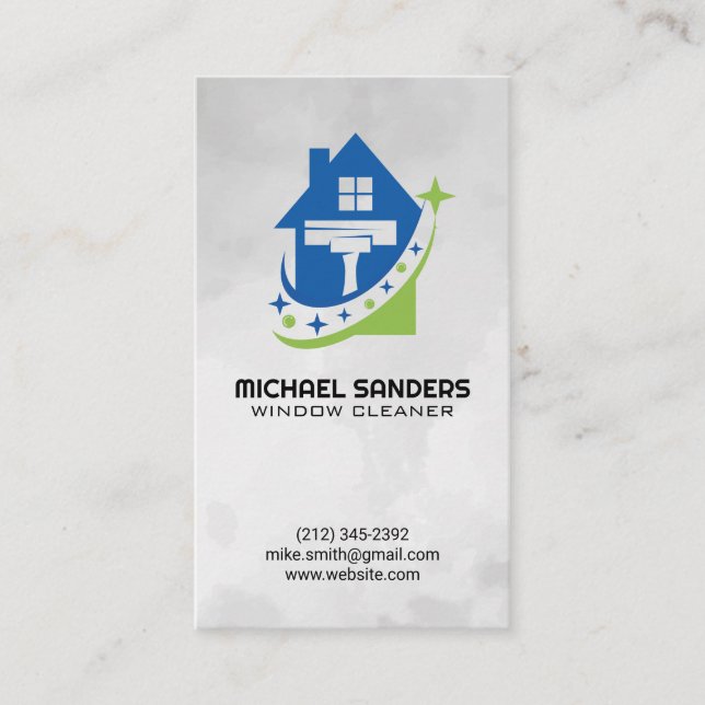 Carte De Visite Logo House Squeegee | Services de nettoyage (Devant)
