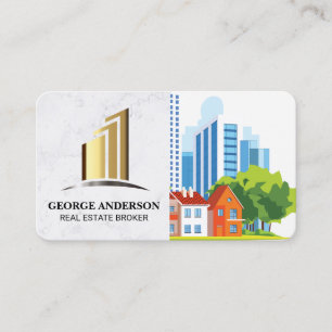 Carte De Visite Logo Immobilier Bâtiments de propriétés à louer
