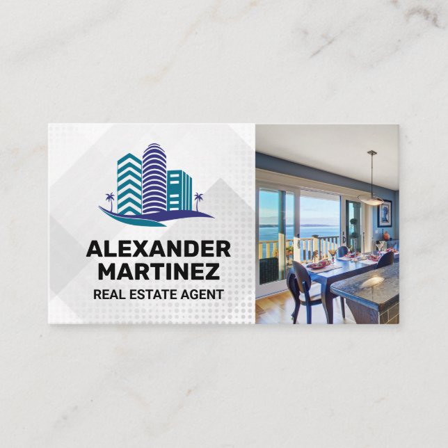 Carte De Visite Logo Immobilier Côtiers | Propriétés (Devant)