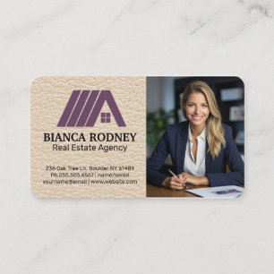 Carte De Visite Logo Immobilier Femme d'affaires