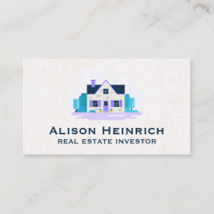 Carte De Visite Logo immobilier Maison avec jardin