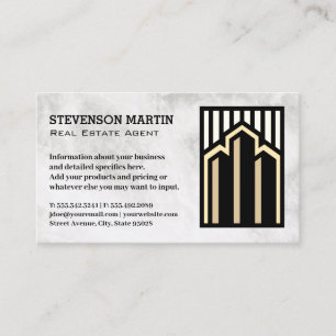 Carte De Visite Logo Immobilier   Marbre