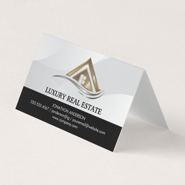 Carte De Visite Logo Immobilier Moderne | Gestion de Propriété (Devant)