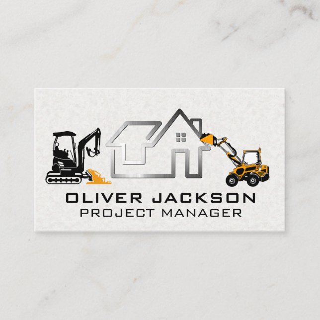 Carte De Visite Logo immobilier moderne | Véhicules de constructio (Devant)