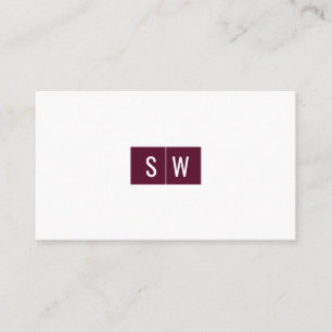 Carte De Visite Logo initial minimaliste moderne élégant Bourgogne