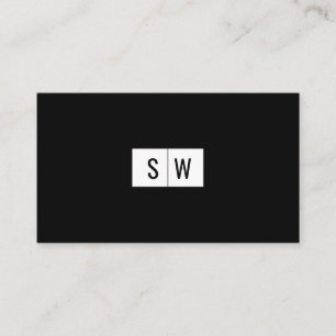 Carte De Visite Logo initial minimaliste moderne noir lisse