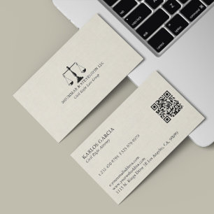 Carte De Visite Logo Justice Crème Lin