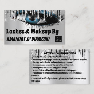 Carte De Visite Logo Lashes Instruction post-soins Black Silver