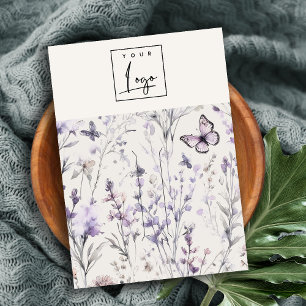 Carte De Visite Logo Lilac Purple Floral Doux Porte-cheveux