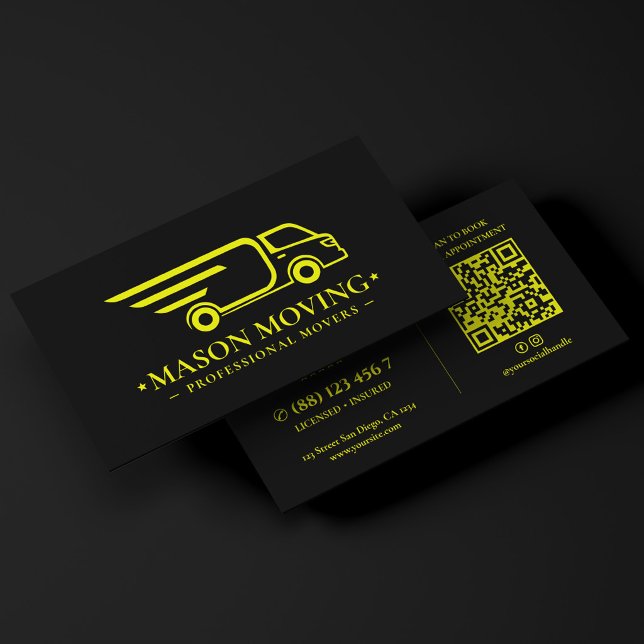 Carte De Visite Logo Lime Jaune Noir de Minimal Logistics Movers (Minimal Logistics Movers Logo Lime Yellow Black Business Card
)