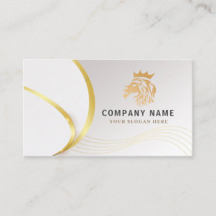 Carte De Visite Logo Lion Doré Professionnel Monogramme