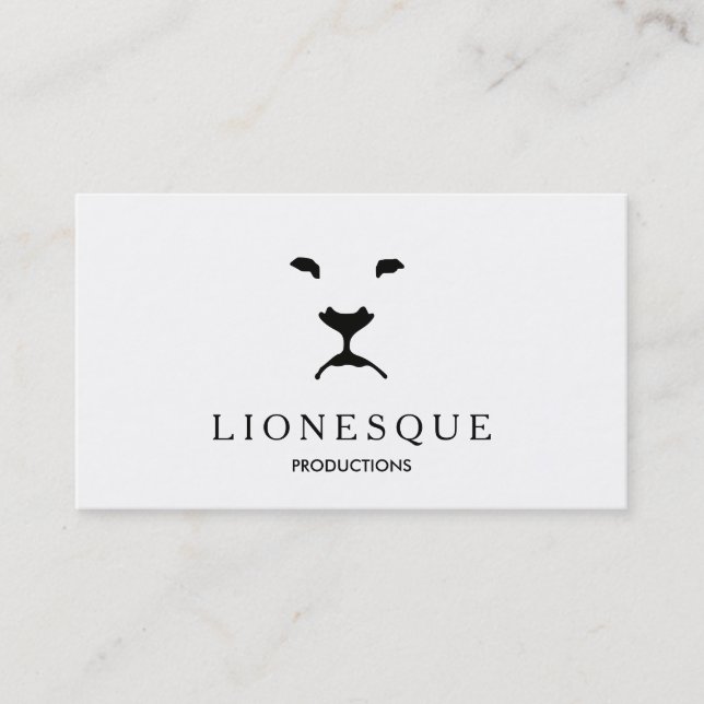 Carte De Visite Logo Lion moderne Vidéo et production de film Blan (Devant)