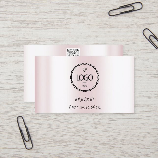 Carte De Visite Logo Logo des médias sociaux Code QR Busine hologr (Devant/Arrière en situation)