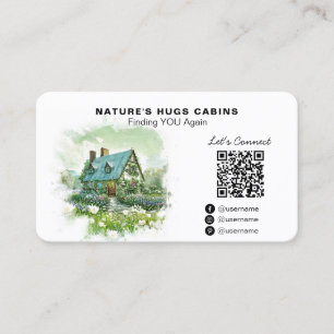Carte De Visite *~* Logo Logo Lodge Location de Cabine QR AP49