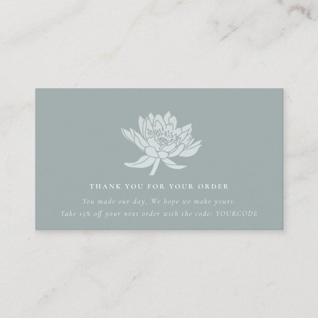 CARTE DE VISITE LOGO LOGO LOTUS FLORA TURQUOISE AQUA BLEU SHOPPPIN (Devant)