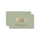 logo lotus en feuille d'or faux sur sauge vert