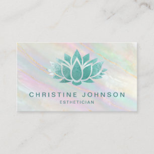 Carte De Visite logo lotus turquoise