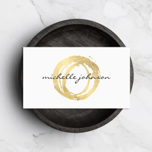 Carte De Visite Logo Luxe Faux Gold Peint Cercle Designer