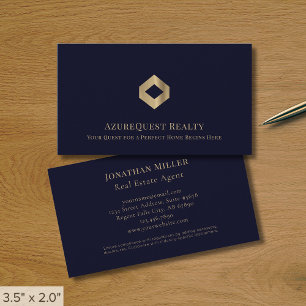 Carte De Visite Logo Luxe Professionnel Bleu
