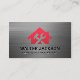Carte De Visite Logo Maison Clé à Molette Rénovations de Maison