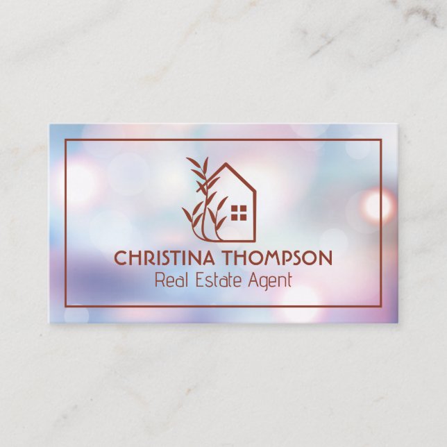 Carte De Visite Logo Maison Feuilles | Boke (Devant)