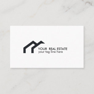 Carte De Visite Logo maison noire agent immobilier professionnel