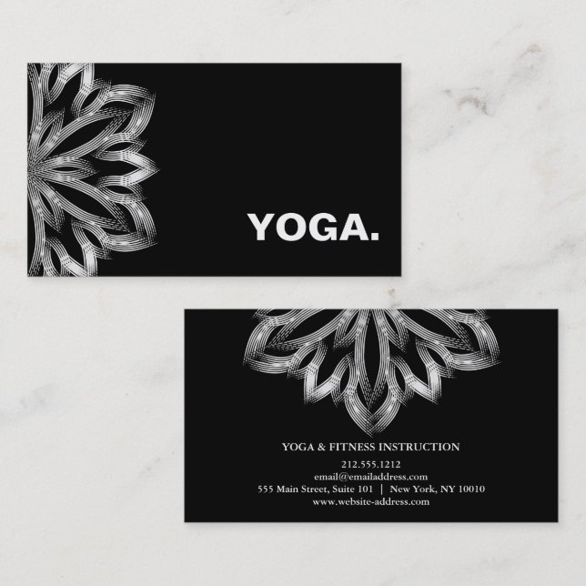 CARTE DE VISITE LOGO MANDALA ENSEIGNANT YOGA SUR MESURE (Devant / Derrière)