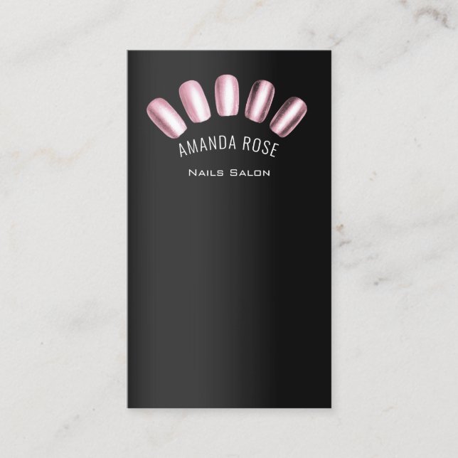 Carte De Visite Logo Manucure Manucure Pedicure Rose (Devant)